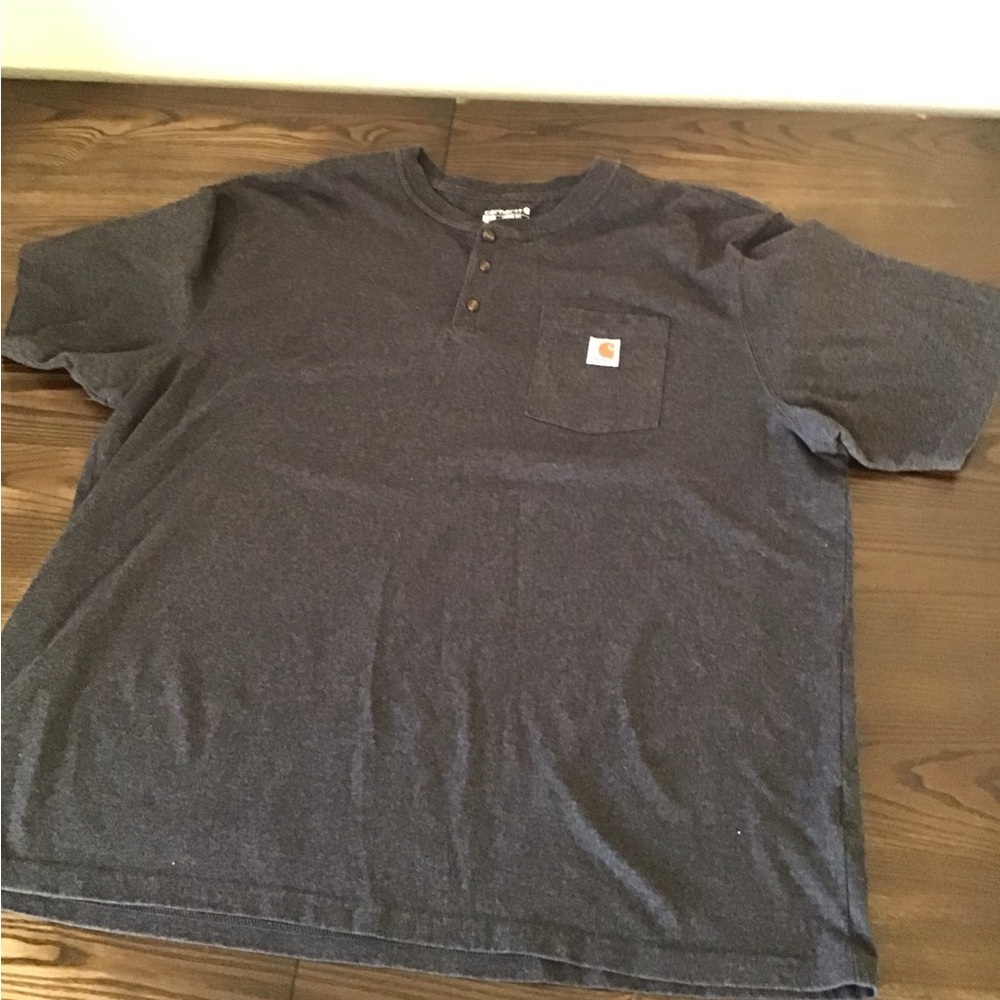 Carhartt Men's charcoal grey Henley Shirt - Picture 12 of 14